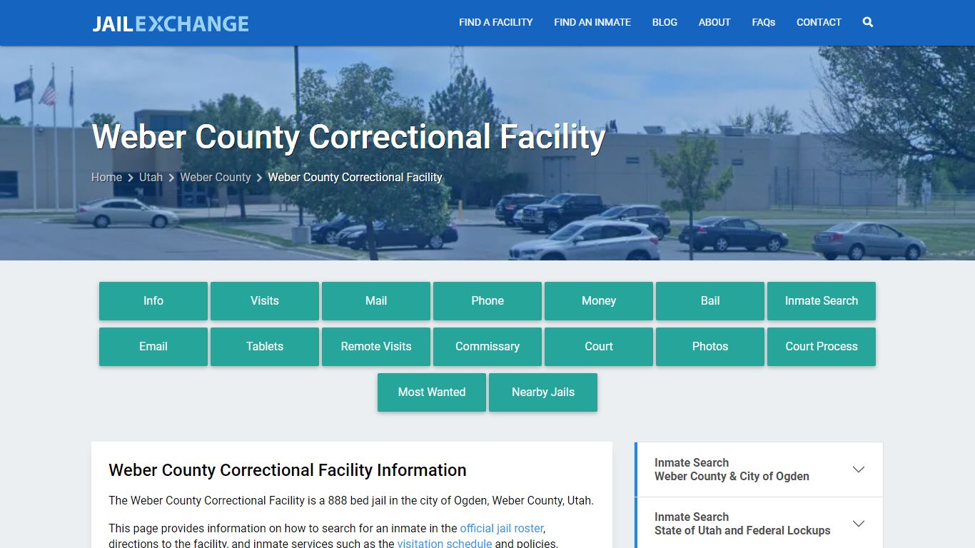 Weber County Correctional Facility, UT Inmate Search, Information